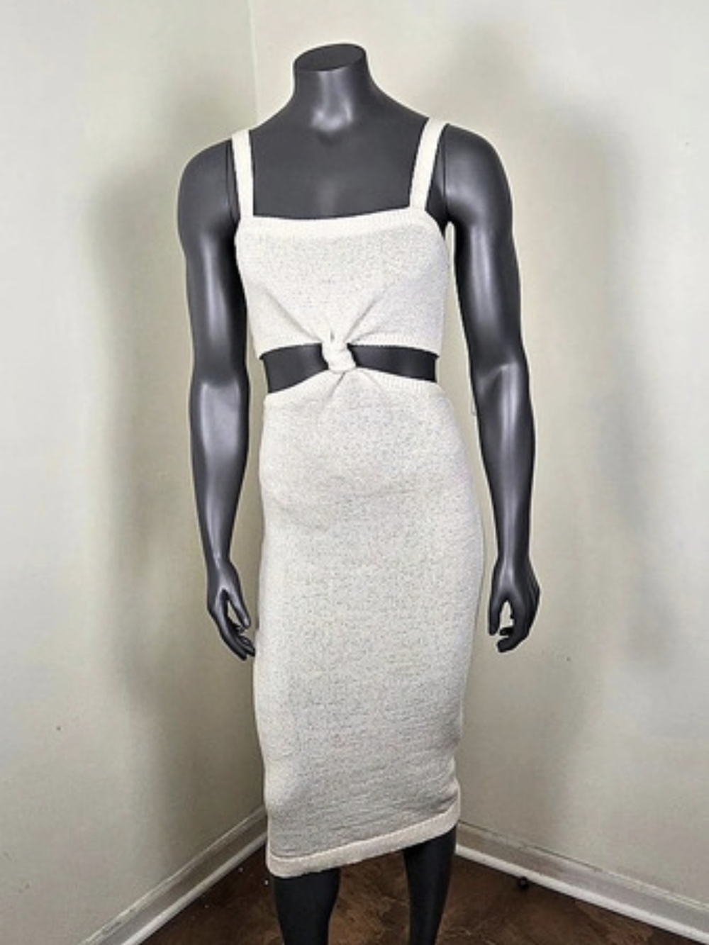 Express Knit Midi Dress in Cream Size Small Like New